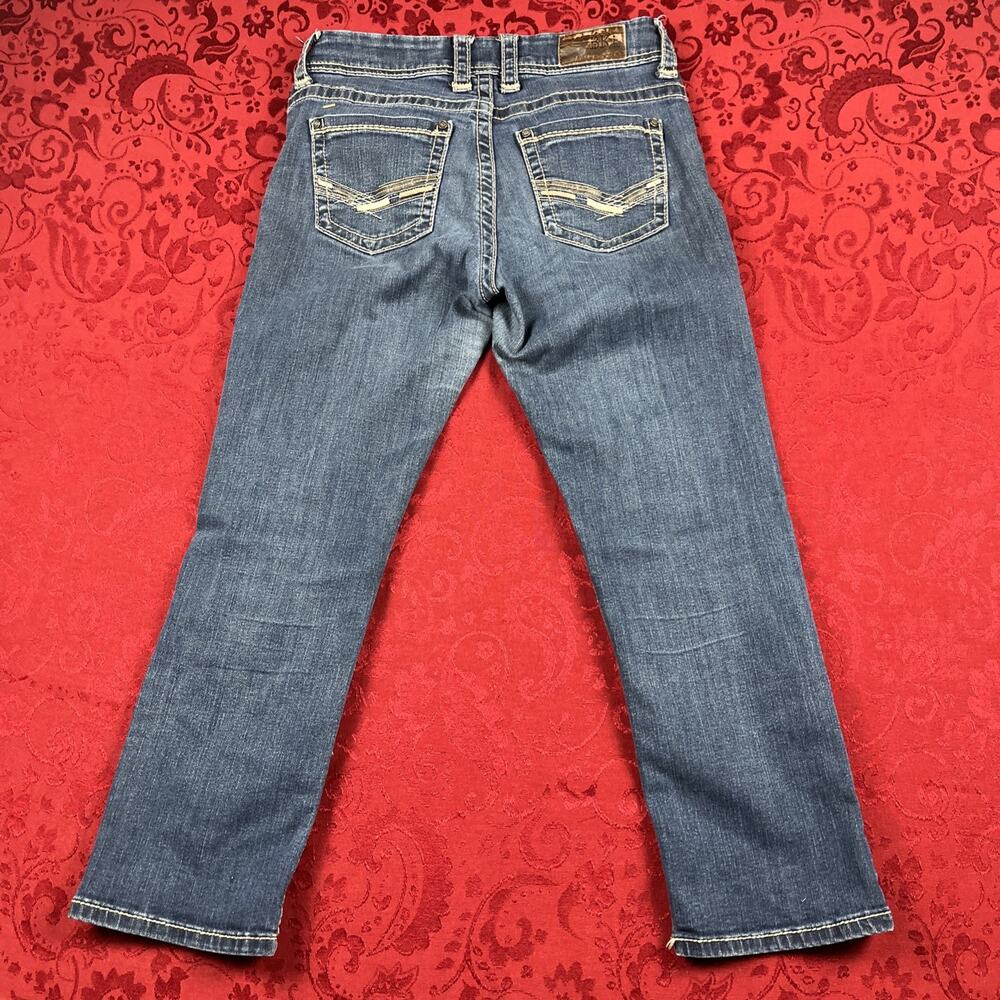 BKE Buckle Dakota Capri Crop Jeans Womens Size 27 Med Wash Stretch